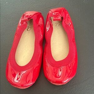 Yosi Samra Red Dress Ballet Flats